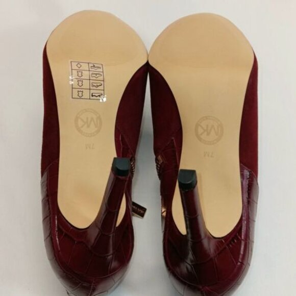 Michael Kors Merlot Sammy Bootie Size 7M Suede Leather High Heel Side Zip NEW - Picture 12 of 15
